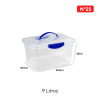 Plastic Forte Caja de Almacenaje 9 Litros Transparente Caja de ordenación de plástico, Contenedor de almacenamiento - details 1