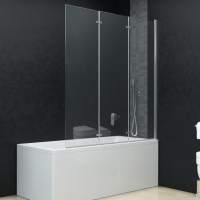vidaXL Mampara de ducha plegable 3 paneles ESG 130x138 cm - details 0