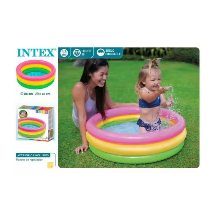 Piscina hinchable 3 aros bebe Intex (86x25 cm) 68L. - 1