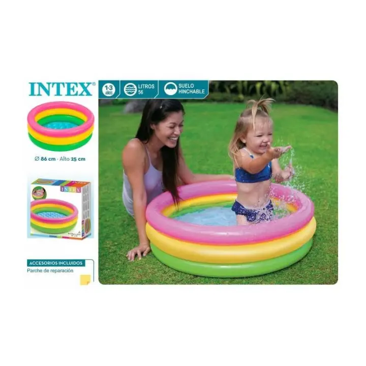 Piscina hinchable 3 aros bebe Intex (86x25 cm) 68L. - 1
