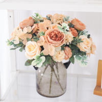 Decoraciones De Navidad Para La Casa Flores Artificiales De Seda Rosa Peonia Y Hydrangea Arreglo De Novia Para Fiesta De Boda Decoración De Mesa De Comedor Plantas Falsas Para El Hogar - details 3