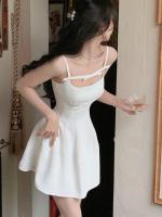 Vestido Corto Elegante De Verano Para Mujer Estilo Coreano Suelto Con Tirantes Solido Vestido De Fiesta Noche A-Line Zipper - details 6