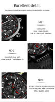 Reloj De Hombre Negro Con Calendario Cuerda De Acero Inoxidable Estilo Casual Moda Reloj De Pulsera Quartzo Con Pulsera De Hombre - details 4