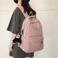 Mochila universitaria impermeable de alta capacidad para niña, morral escolar para ordenador portátil, bolsa de viaje para libros, Color sólido, a la moda, novedad de 2024 - details 14