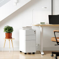 Archivador móvil con cerradura, cajonera de oficina con ruedas, para documentos A4 y carpetas de archivo, blanco o negro - details 5