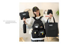 Mochila Escolar Para Niñas Teenager 5 Piezas Set Con Gran Capacidad Y Varios Bolsillos Canvas Resistente Y Versátil Para Viajes Y Estudio - details 25