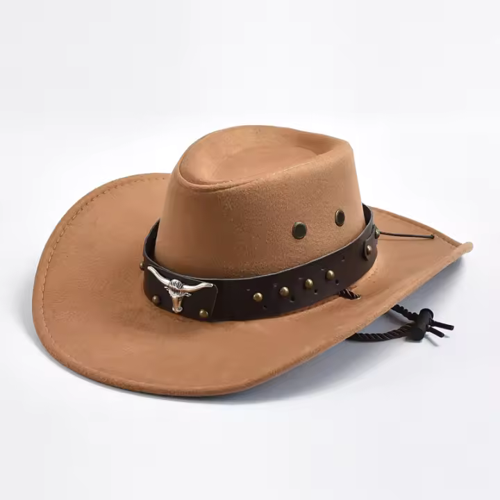 Sombrero De Vaquero Vintage De Seda Artificial Con Borde Grande Para Hombres Y Mujeres Disfraz De Cosplay Para Fiestas Y Vacaciones - 1
