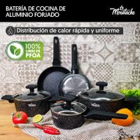 -Katería de Cocina de Aluminio con Antiadherente | 8 Piezas Onix + 5 Cuchillos Inoxidables con Pelador de Verduras, Ollas y Sartenes Aptas para Todas Las Cocinas, Incluido Inducción - details 3