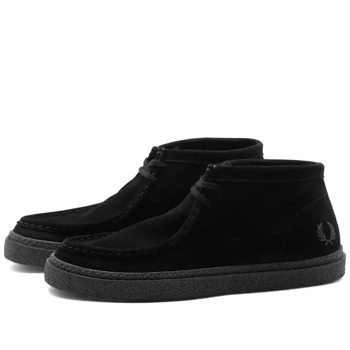 Zapatillas de Ante Negras Fred Perry Dawson Mid con Suela Gruesa y Estilo Mocasín - 1