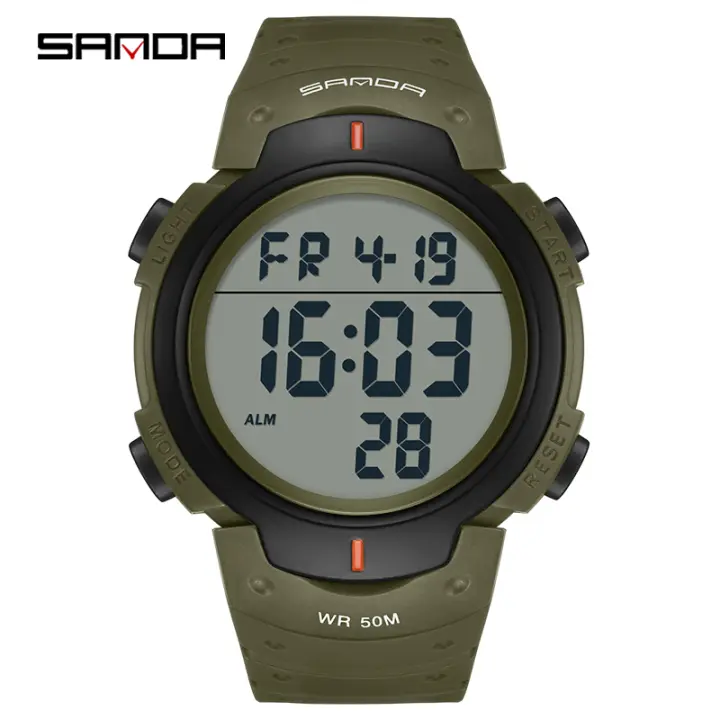 Reloj Deportivo Militar Para Hombre SANDA Resistente Al Agua Con Pantalla LED Digital Reloj De Pulsera Estilo Casual Y Moda - 1