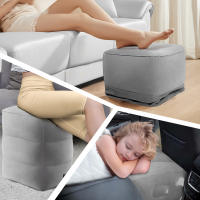 Almohada De Viaje Para Pies Inflable Ergonómica Con 3 Capas Soporte De Pie Ajustable Para Avión Almohada De Asiento De Pies Plegable - details 2