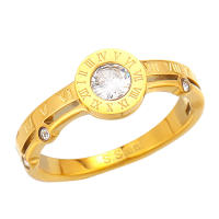 Anillo Romano De Acero Inoxidable Con Diseño De Cruz Y Zirconia Color Retención Moda Popular En Europa Y América Para Hombres Y Mujeres - details 5
