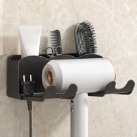 Soporte De Secador De Pelo De Pared Organizador De Almacenamiento Para Lámpara De Pelo Y Rectificador Estante De Baño - details 11