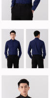 Camisa Larga De Manga Para Hombre Color Sólido Antiarrugas Negocios Casuales Social Slim Fit Antigüice Para Caballeros - details 16