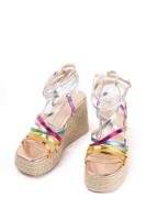 Sandalias cuñas altas con plataforma de espartos para mujer con tiras cruzadas Mynzi - details 6