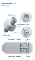 Soporte De Bombilla LED Inalámbrico E27 E26 Con Control Remoto Y Timer Adaptador De Enchufe AC 85-265V Para Bombilla De Luz - details 5