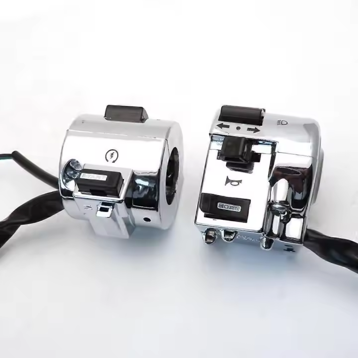 Lado izquierdo derecho cromo interruptor de control para GY6 ciclomotor retro scooter 50cc 125 150 - 1