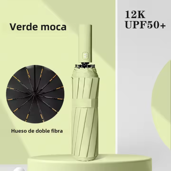 Paraguas Automático Complete 24 Vástago En Varios Colores Protección Contra El Agua Y El Sol Para Adultos Tamaño 55-61cm - 1