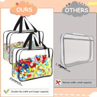 Bolsa De Almacenamiento Transparente Grande De PVC Para Viajes Reutilizable Organizador Impermeable Para Bloques De Construcción Rompecabezas Libros Productos De Higiene Personal - details 3