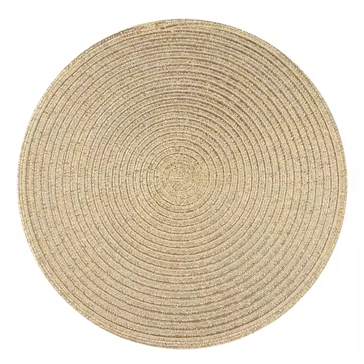 6 UNIDS Tapetes Redondos De Cable Para Mesa De Cocina En Beige No Calor Lavable Resistente Calzoncillos Decoración Ecológica Moderna - 1