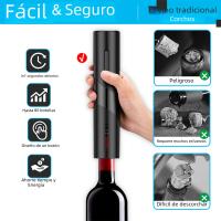 Apretador De Botellas Eléctrico Automático Con Cortador De Sellado Para Vino Y Cerveza Acero Inoxidable Recargable Con Batería Uso En Cocina Y Bar - details 4