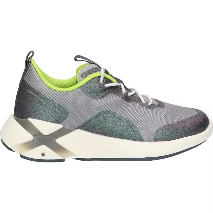 Women's and girls and boys' sneakers geox j04dda 011bc j playkix boy c1695 dk silver-lime - 1