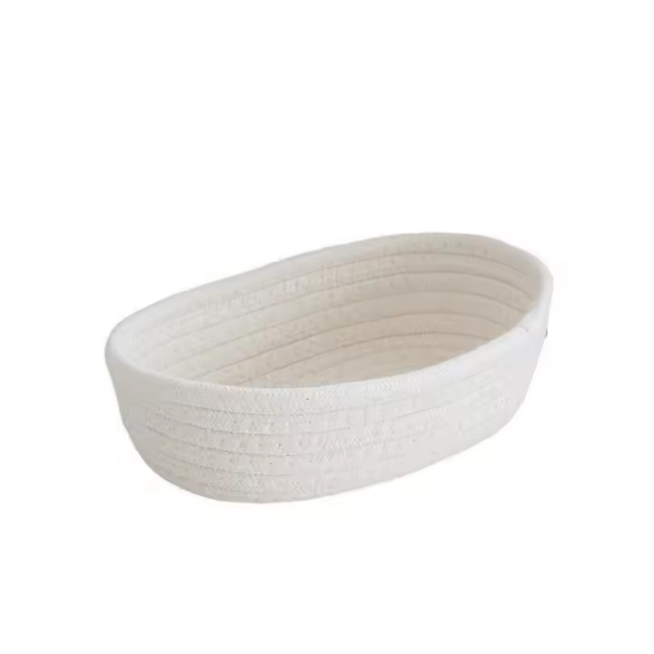 Cesta De Almacenamiento De Algodón Tejido a Mano Caja De Despensa Para Escritorio Cosméticos Snacks Regalo Hecho a Mano - 1
