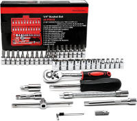 FOCSE Juego De Llaves De Encaje 46 Piezas 1/4 Pulgada Con Juego De Puntas Y Barra De Extensión Para Reparación De Automóviles Material De Acero Al Carbono - details 4