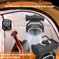 Ventilador Portátil Inalámbrico Con Luz LED Y Batería De Alta Capacidad De 20000mAh Para Camping Y Exteriores Incluye Gancho - details 5