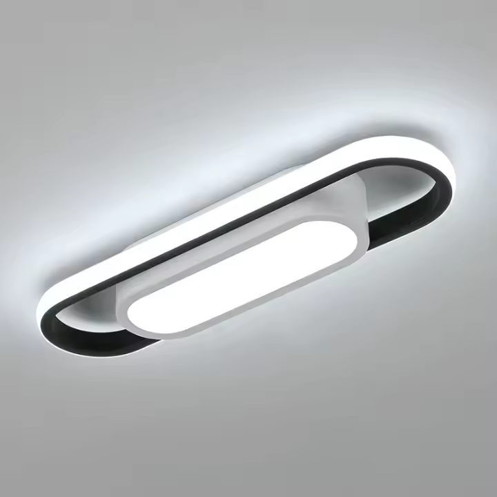 Plafón LED Diseño moderno Blanco Frío 6000K Óvalo Lámpara Techo LED Para salón dormitorio comedor despacho - 1