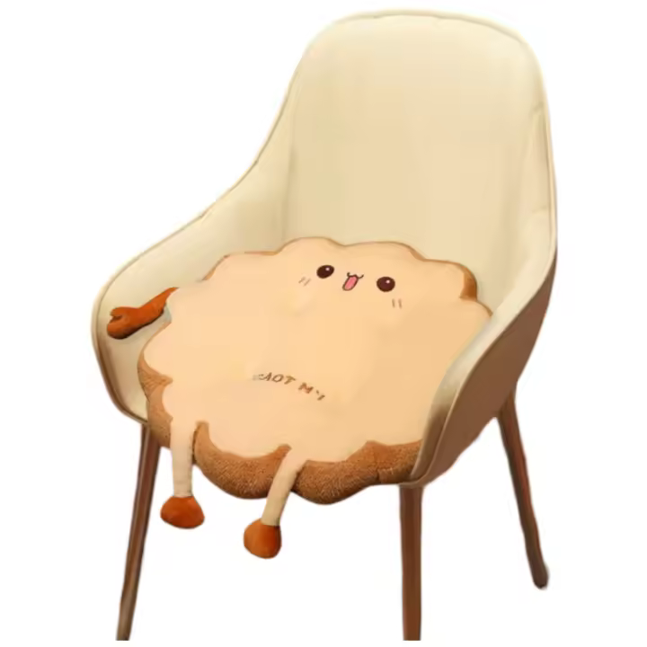 Almohada de Pan Tostado con Emoji - Cojín Divertido de Felpa Kawaii - 1