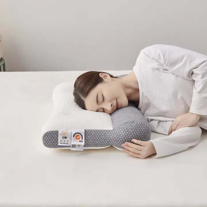 Almohada de Memoria Ortopédica de Algodón Rebote Lento Forma Ergonómica Relaja el Cuello - 1