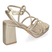 Sandalias doradas de tacón cómodo con tiras para fiesta mujer A-3257 - details 2