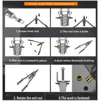 BT-606 Gun De Rivetado Manual Doble Inserto Herramienta De Nutria De Hilo M3 M4 M5 M6 M8 Con 200 Piezas De Tornillos - details 6