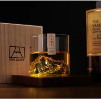 Vaso De Whiskey Montaña Japonés 3D Vintage Vino De Glaciar Vaso De Vodka Eco-amigable Material De Vidrio Caja De Regalo De Madera - details 6
