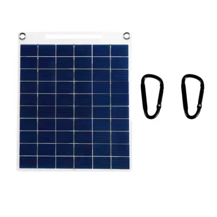 Cargador De Panel Solar Portátil 30W 5V Impermeable Con Dos USB Para Camping Al Aire Libre Celdas Solares Polícrata Silicona - 1