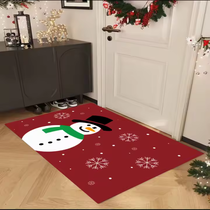 VIKAMA Alfombra De Cristal De Velours Para Navidad Antideslizante Lavable Y Repelente De Polvo Para Entrada Doméstica - 1