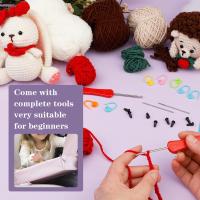 Kit De Crochet Para Principiantes Con Bolas De Hilo Marcadores De Costura Agujas Y Accesorios Herramienta Para Manualidades Hogar Animal De Peluche Conejo Y Erizo - details 3