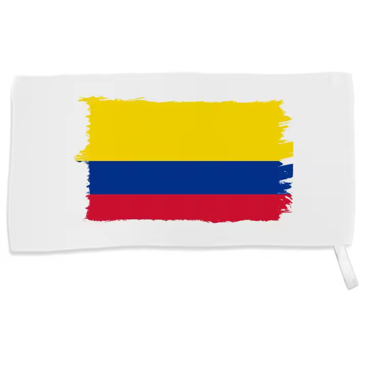 MERCHANDMANIA TOALLA PEQUEÑA ABSORBENTE bandera colombia pais gobierno colombiano suave personalizada con cinta elastica - 1
