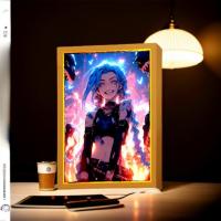 Figura De Anime Con Luz Paint Photo Frame League of Legends Lámpara LED Acción Para Decoración De Habitación Regalos De Navidad - details 0