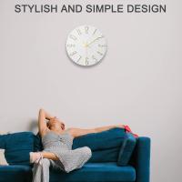 Reloj de pared Silencioso de precisión de Diseño Moderno, sin Tictac, Reloj de pared de 12 pulgadas para el hogar (Blanco) - details 0