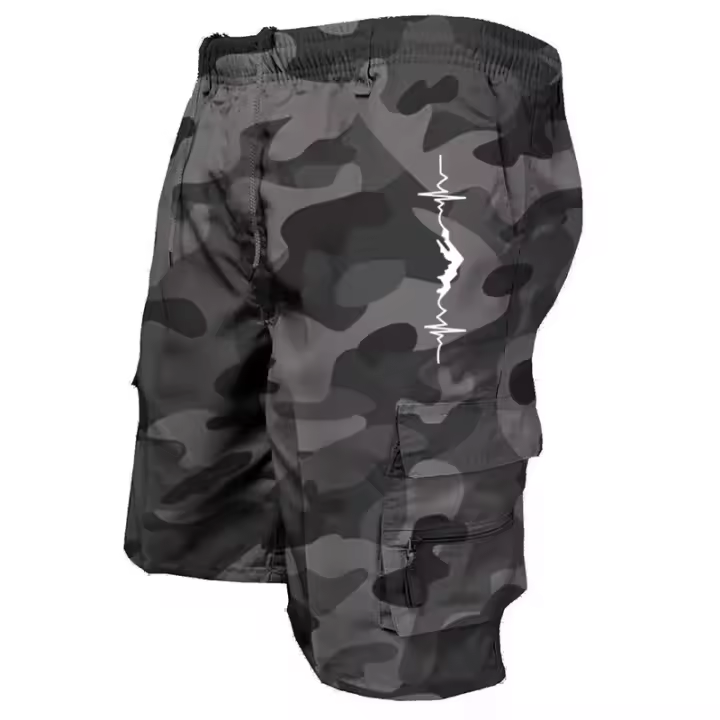 Shorts De Verano Para Hombre Pantalones Casuales Multibolsillos Cargo Cómodos Y Sueltos Estilo Safari Adecuados Para Deportes Al Aire Libre - 1