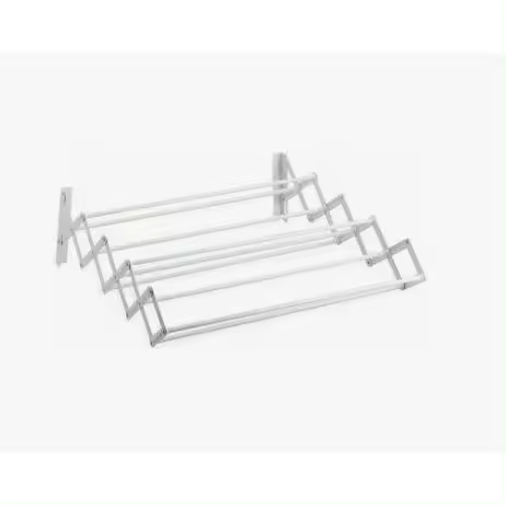 Tendedero Extensible Pared 60cm80cm/100cm - Tendedero Plegable de Pared de Interior o Exterior de Acero Blanco - Tendedro con 9 Barras y 5 Metros de tendido - 1