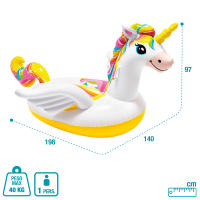 Unicornio hinchable INTEX tamaño mediano 140x198x97 cm - details 5