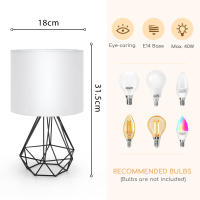 Aigostar - Lámpara de Mesa Estilo Retro Industrial, Portalámparas de Casquillo Fino E14, Lámpara Decorativa con Base Metálica y Tulipa Blanca, Perfecta para Decorar Cualquier Estancia - details 5