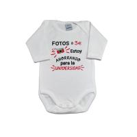 Body o Babero o Pack Babero+Body para bebé con FRASE " Fotos a 3 Euros Estoy Ahorrado para la Universidad " REGALO BEBES PADRES MADRES - details 0