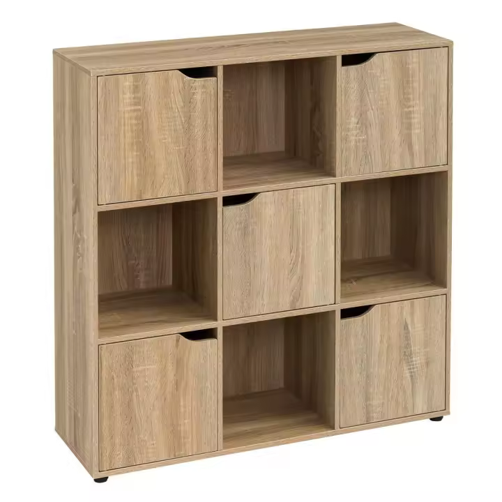 Lola Home Estantería de puerta de madera marrón de 90x29x89 cm - 1