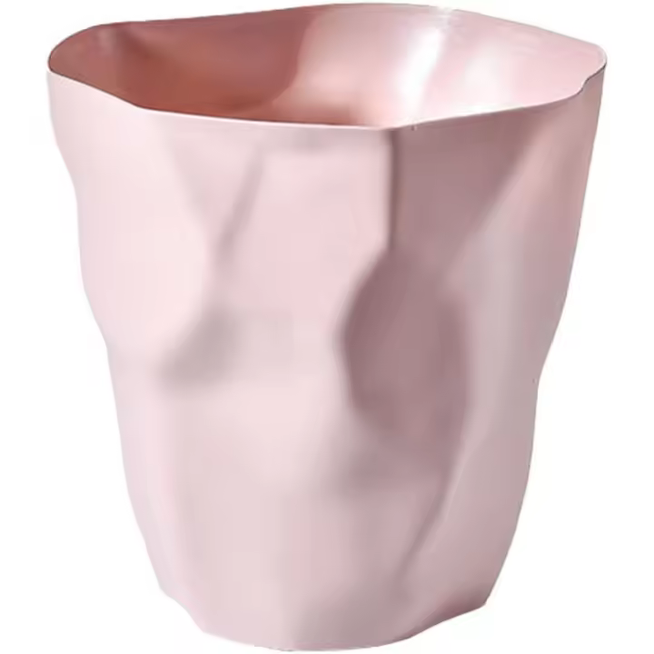 Papelera de oficina/cubo de basura/cubo de basura para dormitorio, papelera de plástico ecológica irregular para dormitorio, oficina, dormitorio (rosa) - 1