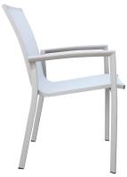 Silla de Jardín con Brazos de Aluminio en Color Beige - Resistente, Ligera y Elegante para Terraza, Balcón o Patio | Diseño Ergonómico, Apilable y Fácil de Limpiar | Ideal para Exteriores, Resistente a la Intemperie y Rayos UV | Home and More - details 2