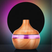 Humidificador De Aire 300ml Con Diffusor De Aceites Esenciales 7 Colores Aromaterapia Cable USB Fresadores De Aire De Madera Para Dormitorio - details 0